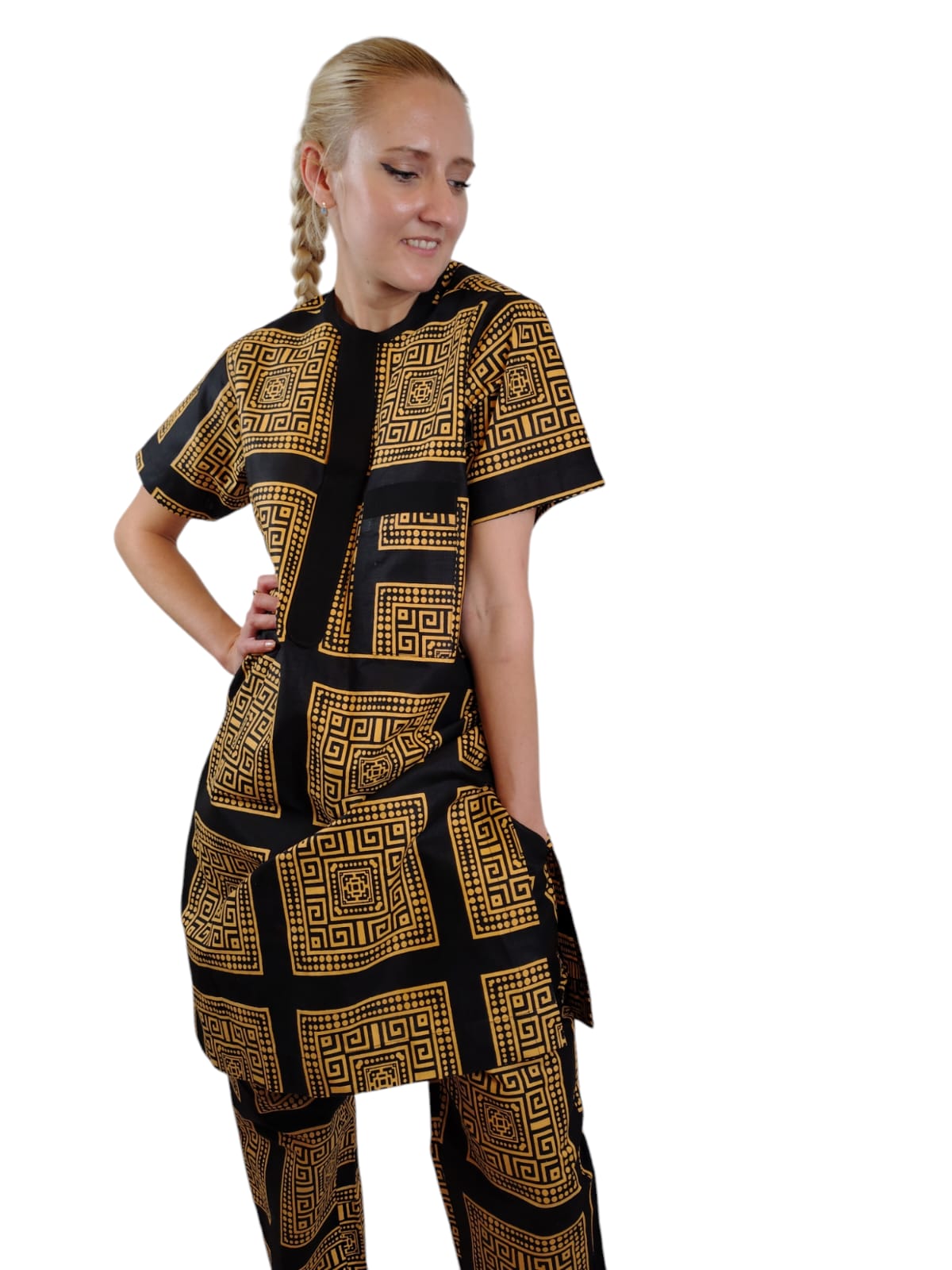 2-Piece African Print Modern Women’s Suit Set-Kaftan Uk Size 10-12