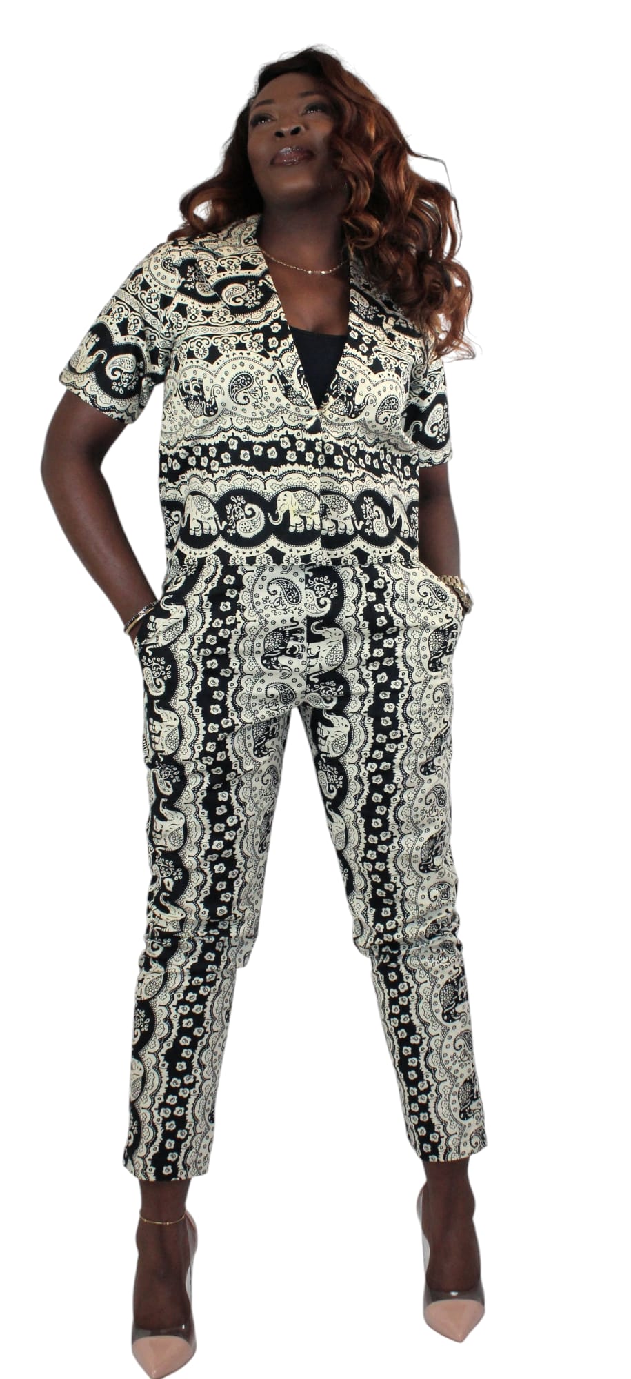 Kente 2-piece Blazer And Matching Ankle Pants African Print Uk Size 8-10-12