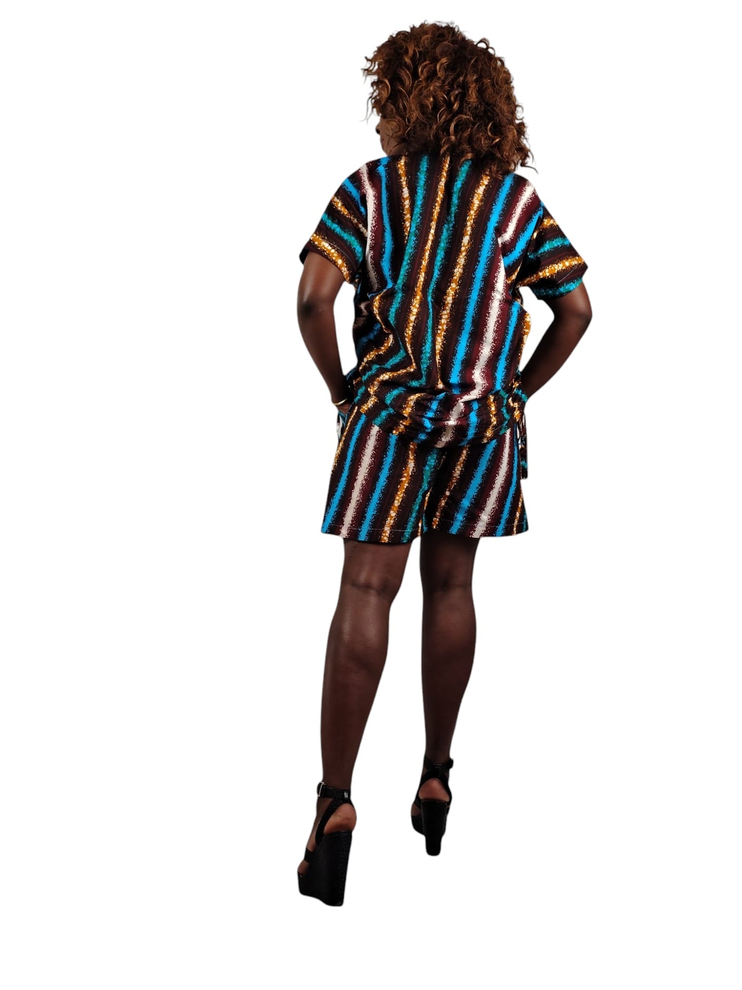 Side Drawstring Knot top And  Matching Short Pants Uk Size 10-12-14